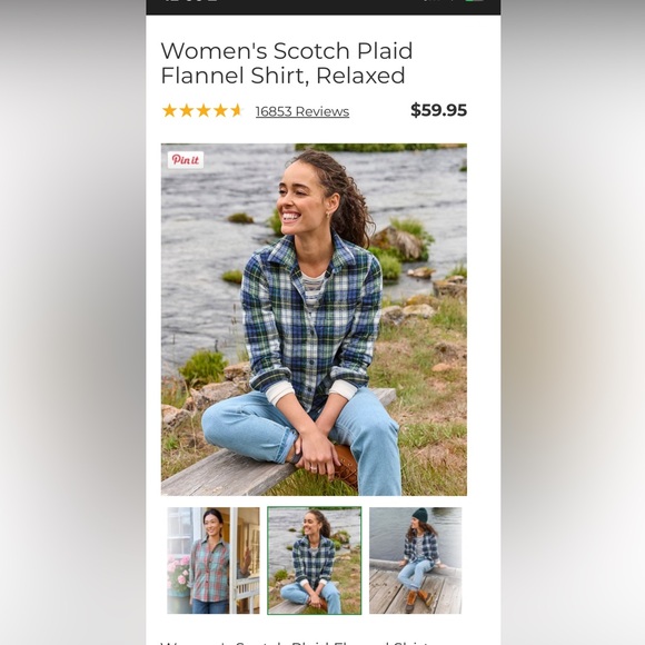 🌲Cozy Cabin Vibes L.L.Bean Relaxed Fit Scotch Plaid Grandpa Flannel L - Picture 4 of 4
